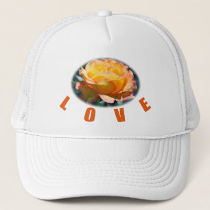 beautiful yellow rose flower photo art love gift trucker hat