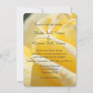 beautiful yellow rose flower picture wedding invitation