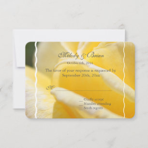 beautiful yellow rose flower picture wedding RSVP Card