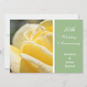 Beautiful yellow rose flower wedding anniversary invitation