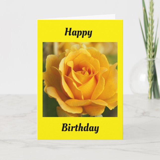 BEAUTIFUL "YELLOW ROSE" HAPPY BIRTHDAY CARD (Front)