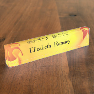 Beautiful Yellow Rose Nameplate