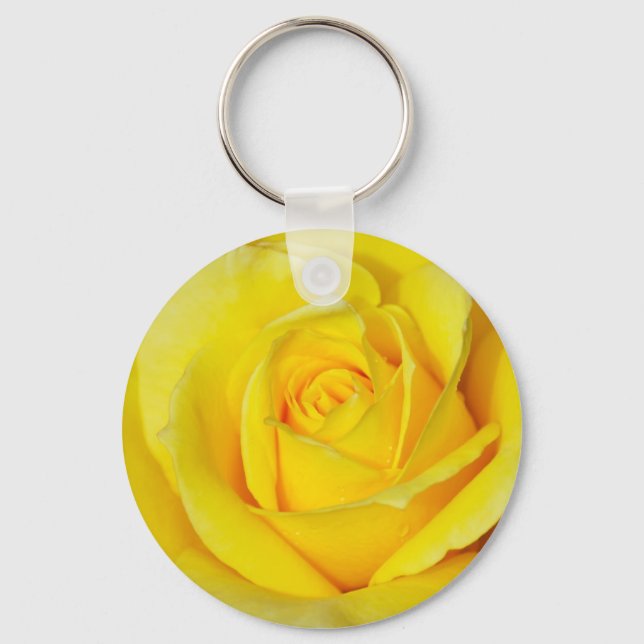 Beautiful yellow rose petals key ring (Front)