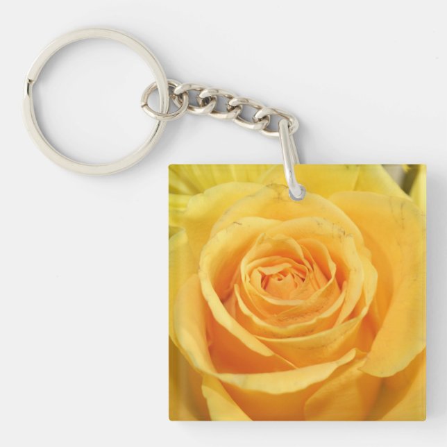 Beautiful Yellow Rose Photography Key Ring (Front)