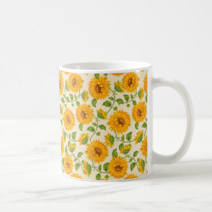 Beautiful yellow Summer Sunflowers pattern Coffee Mug