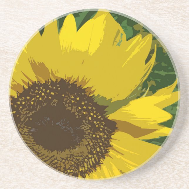 Beautiful Yellow Sunflower Photo Artistic Floral Coaster (Front)