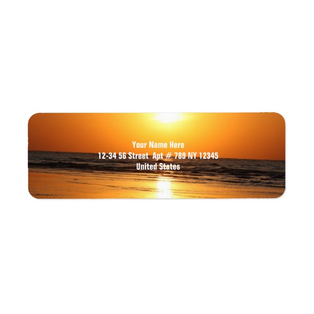 Beautiful Yellow Sunset 2 Return Address Label (Front)