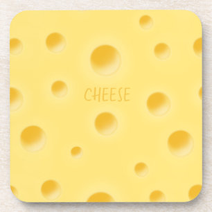 Beautiful Yellow Swiss Cheese Personalised Coaster