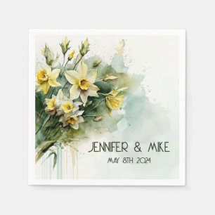 Beautiful yellow water daffodils  napkin