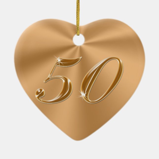 Beautiful yet Cheap 50th Anniversary Gifts Ceramic Ornament (Back)