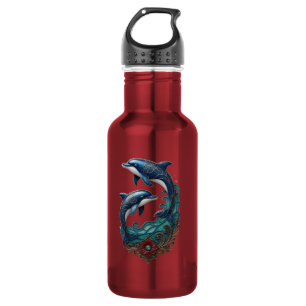 Beautiful Yin Yang Dolphins Stainless Steel Water 532 Ml Water Bottle