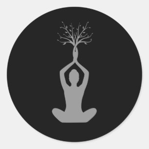 Beautiful Yoga Nature Buddhism Spiritual Tree Classic Round Sticker