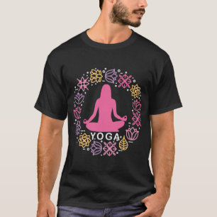 Beautiful Yoga Pose Floral Design T-Shirt