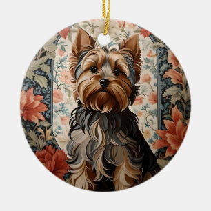Beautiful Yorkie Yorkshire Terrier Portrait Ceramic Ornament
