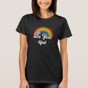 Beautiful You Pride Lgbtq Gay Lgbt Ally Retro Rain T-Shirt