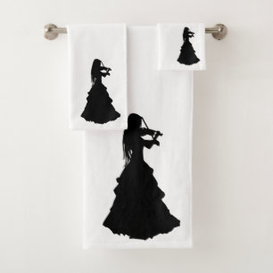 Beautiful Young Gypsy Girl Plays Violin Bath Towel Set