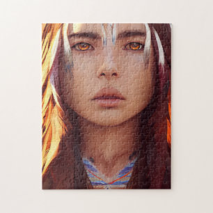 BEAUTIFUL YOUNG INDIAN NATIVE GIRL JIGSAW PUZZLE
