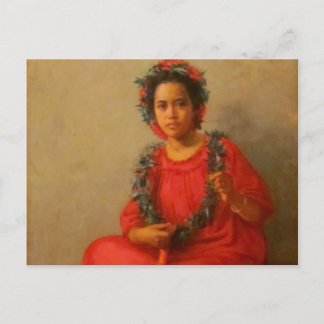 Beautiful Young Lei Seller In Old Hawaii Postcard