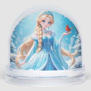 Beautiful  young snow maiden snowglobe