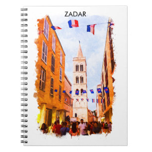 Beautiful Zadar Croatia Watercolor painting Notebook