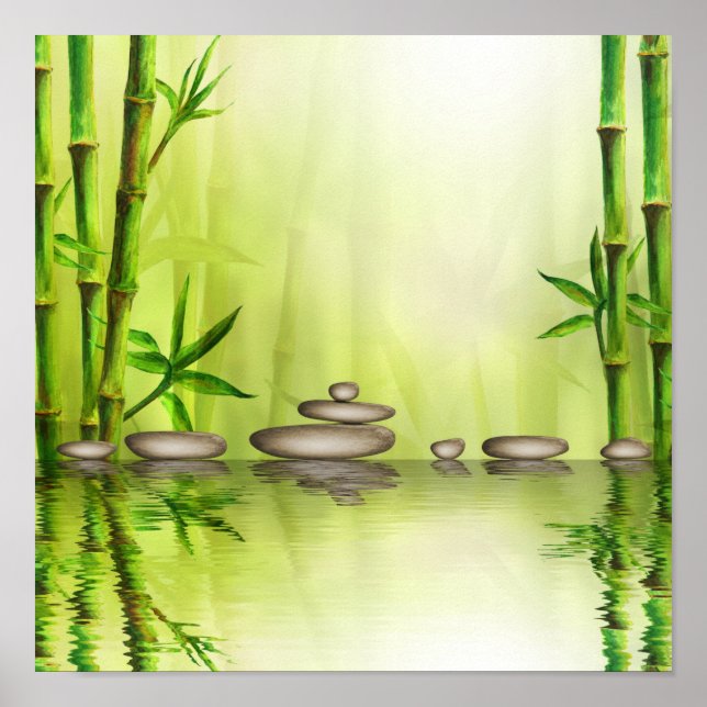 Beautiful Zen Relaxing Spa Illustration Poster (Front)