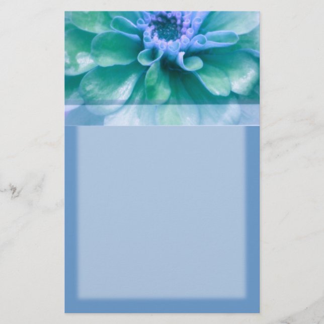 Beautiful Zinnia Flower Stationery (Front)