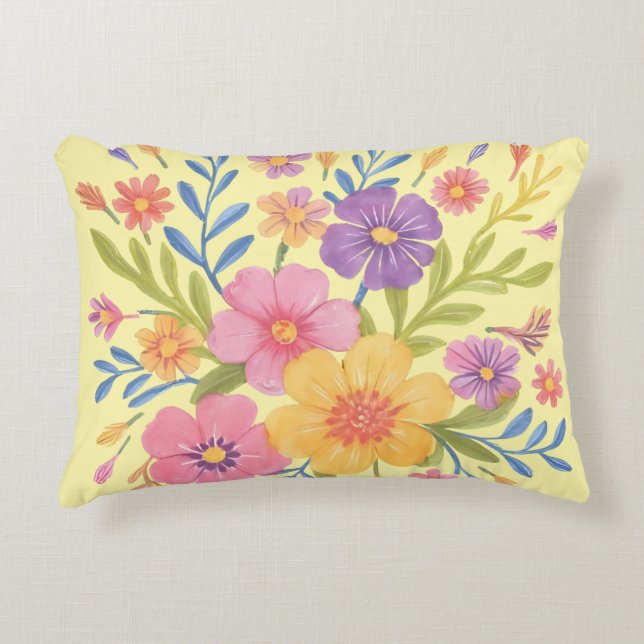 Beautifull bunch of flowers decorative cushion (Front)