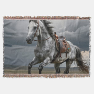 Beautifull, horse, nature, throw blanket