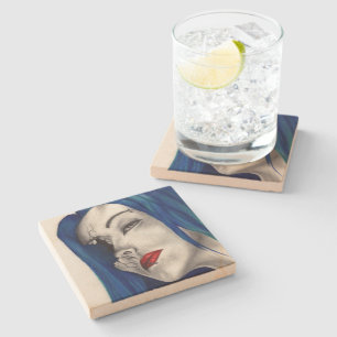 Beautifully Broken Fantasy Goth Horror Surreal Art Stone Coaster