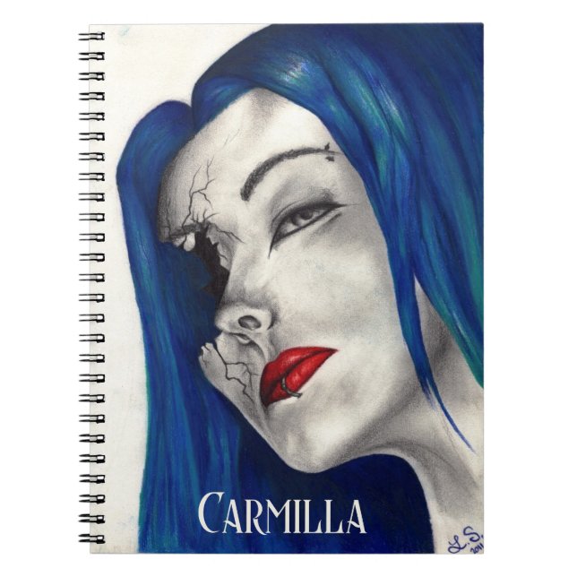 Beautifully Broken Fantasy Horror Goth Girl Art Notebook (Front)