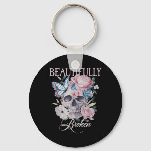 Beautifully-broken Funny Distressed Meme Christian Key Ring