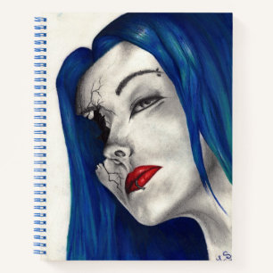 Beautifully Broken Goth Girl Horror Fantasy Art Notebook