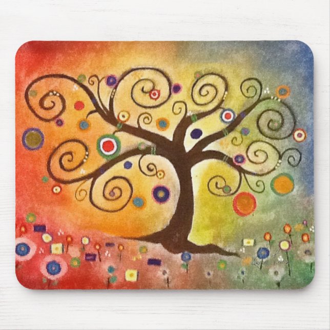 Beautifully Colourful Tree of Life Fine Art Mouse Pad (Front)
