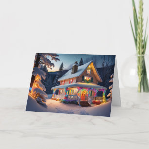 Beautifully Decorated Christmas Holiday Home  Card