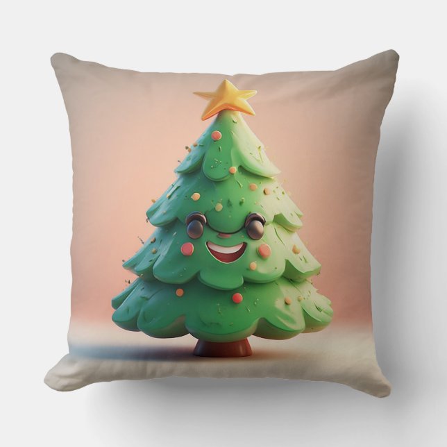 Beautifully Decorated Christmas Tree Cushion (Front)