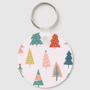 Beautifully Decorated Christmas Tree Key Ring