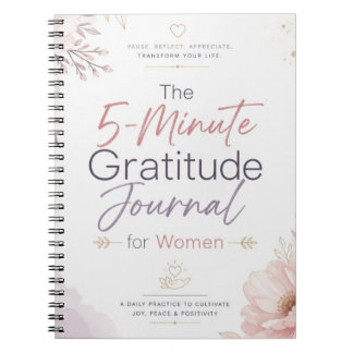 beautifully designed 5-Minute Gratitude Journal. Notebook