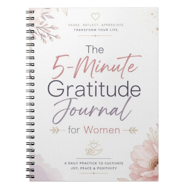  beautifully designed 5-Minute Gratitude Journal. Notebook (Front)