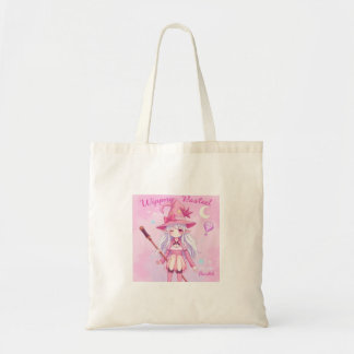 Beautifully Designed Cute Looking Witch in Pastel Tote Bag