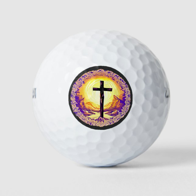 Beautifully Detailed Christian Cross Golf Balls (Front)