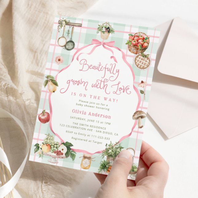 Beautifully Grown With Love Girl Baby Shower Invitation (Creator Uploaded)