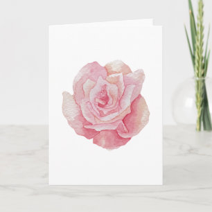 Beautifully Hand Drawn Pink rose, Blank Card