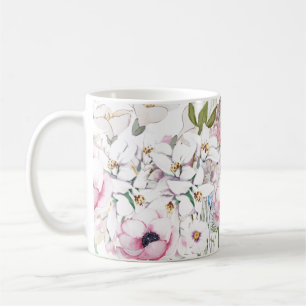 Beautifully Hand Painted Floral Coffee Mug