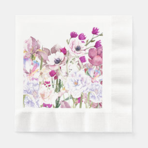 Beautifully Hand Painted Floral Print Napkin