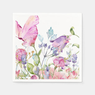 Beautifully Hand Painted Floral Print Napkin