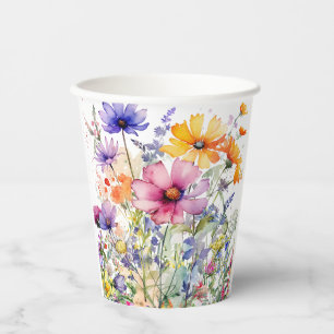 Beautifully Hand Painted Floral Print Paper Cups