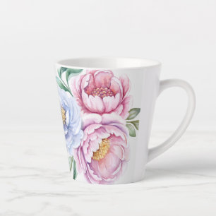 Beautifully Hand Painted Peonies Print  Latte Mug