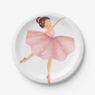 Beautifully illustrated "little Ballerina" Paper Plate
