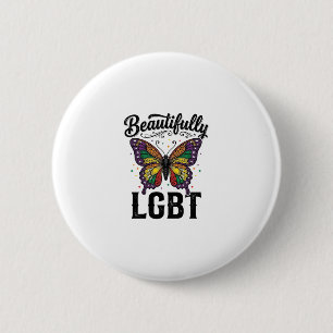 Beautifully LGBT Butterfly Vintage Pride Shirt_1 6 Cm Round Badge