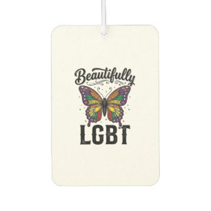 Beautifully LGBT Butterfly Vintage Pride Shirt_1 Car Air Freshener
